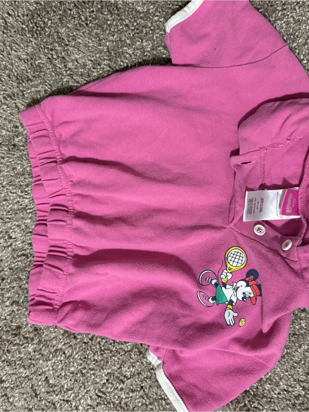 Disney Pink Polo with Mickey Tennis Accent